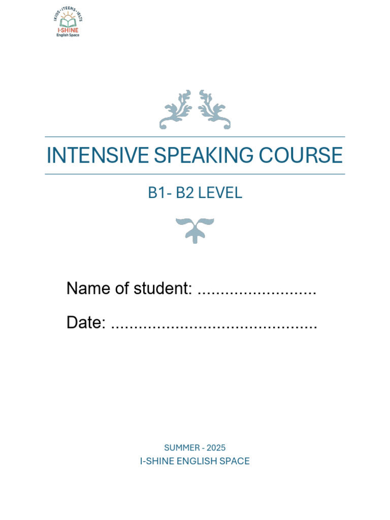 Intensive B1-B2 Speaking Course 2025 | PDF