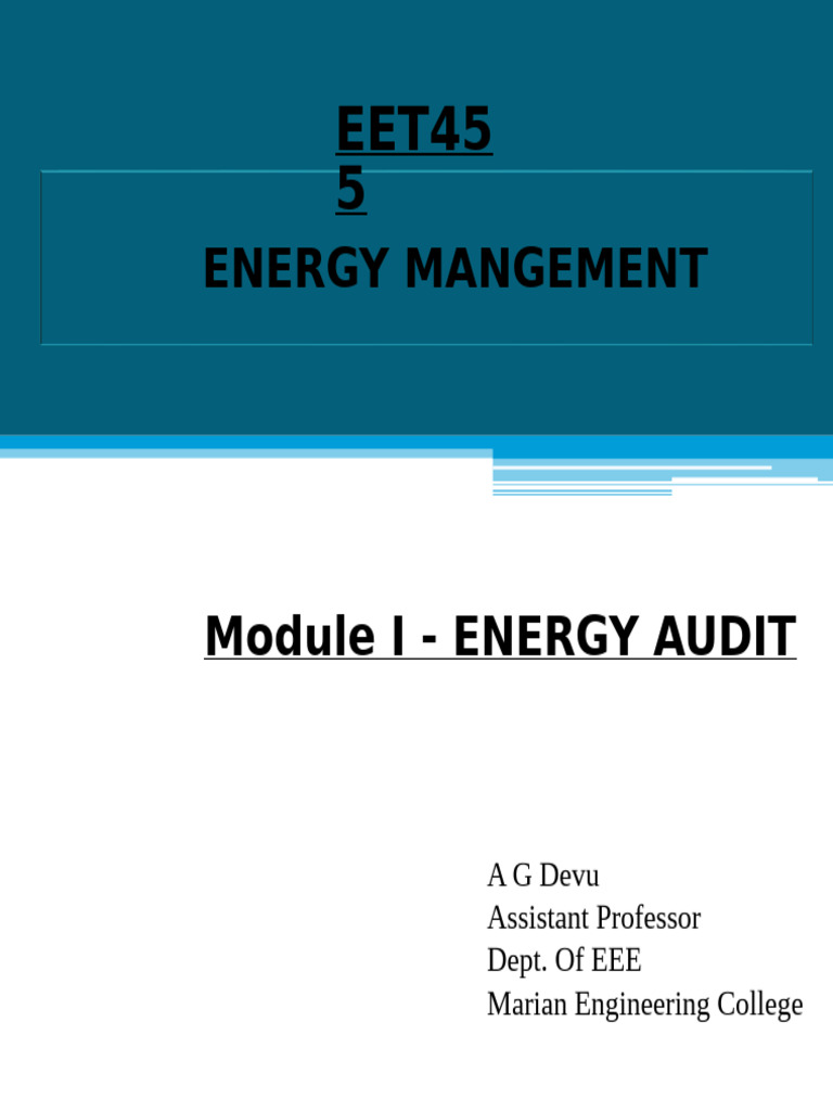 Energy Audit and Management Guide | PDF | Building Automation | Audit