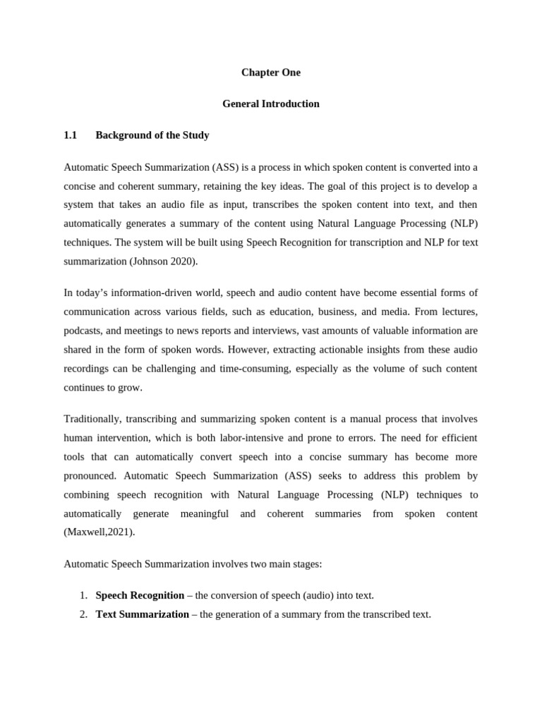 Automatic Speech Summarization System | PDF | Speech Recognition | Deep ...