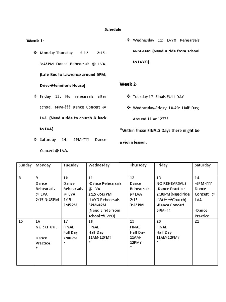 Schedule | PDF