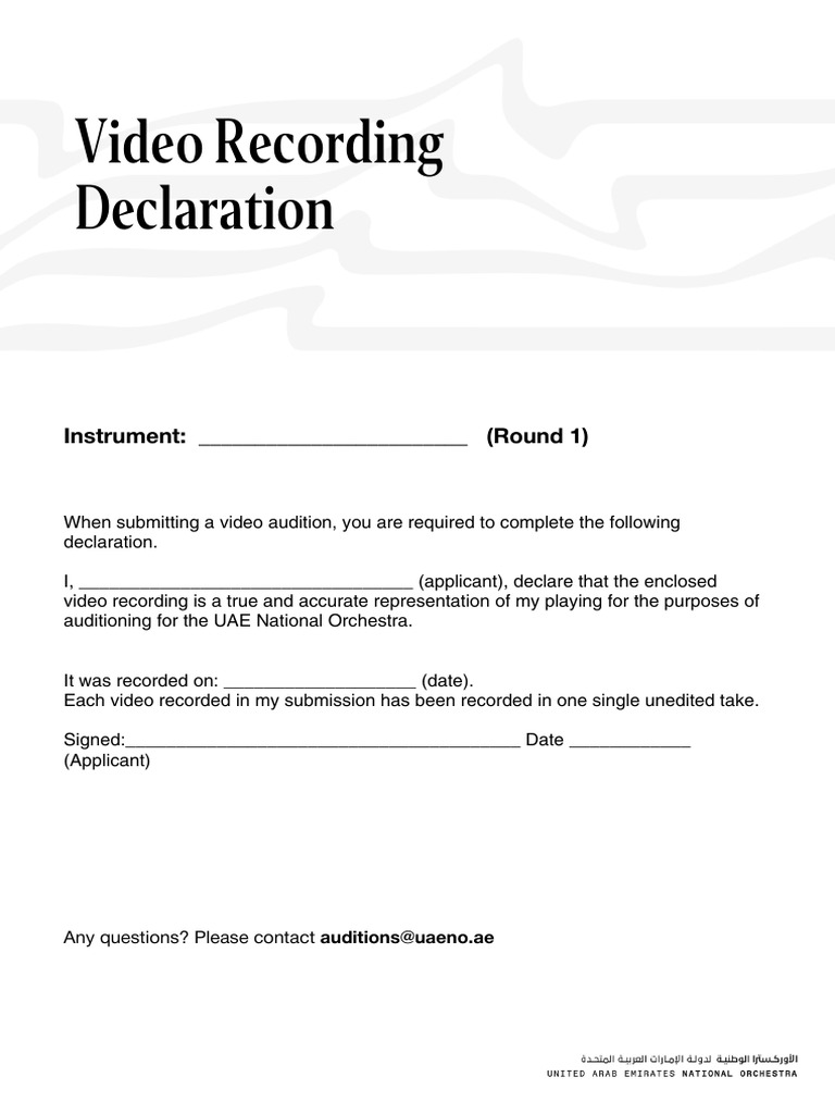UAE National Orchestra Video Declaration | PDF