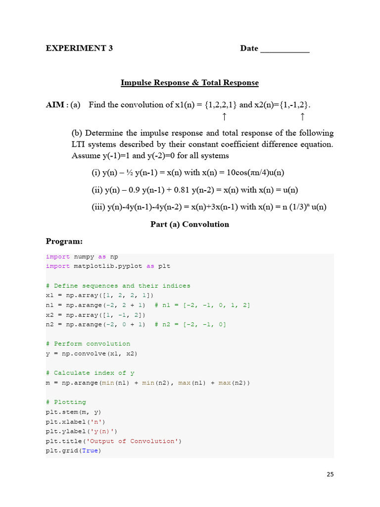 Impulse and Total Response Analysis | PDF | Digital Signal Processing ...