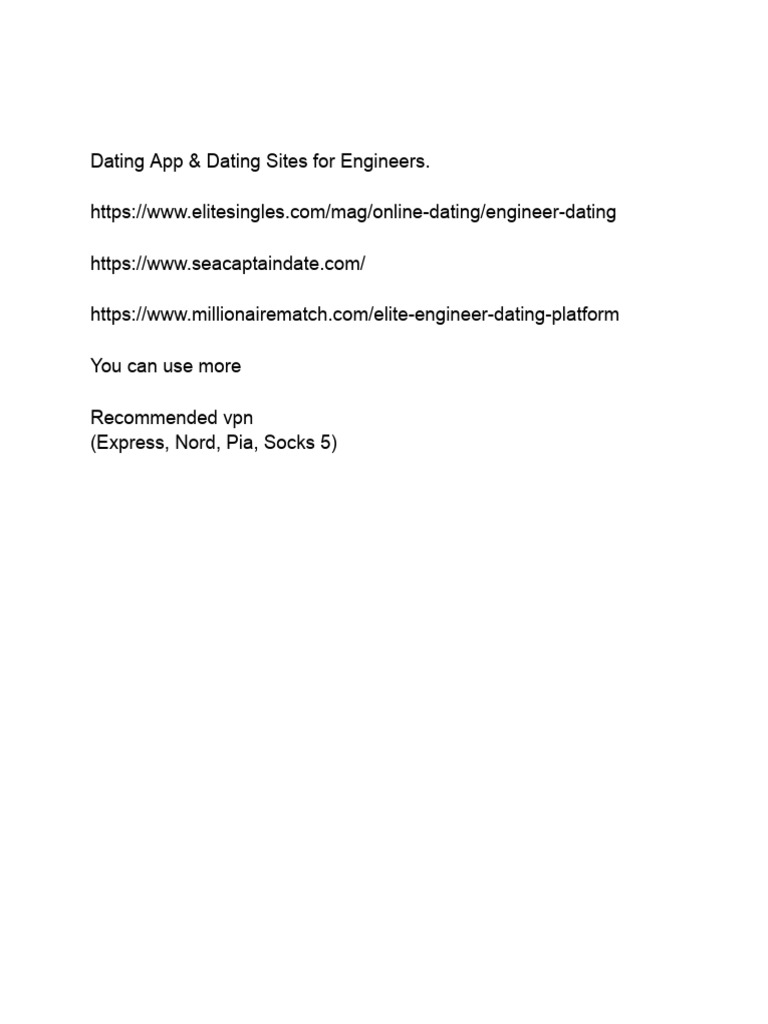 Engineer Dating Sites Overview | PDF