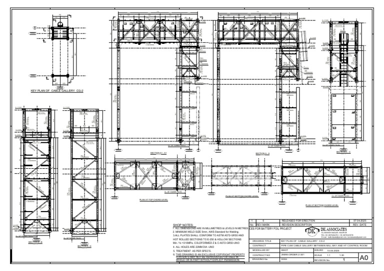 Cable Gallery Structural Drawings | PDF