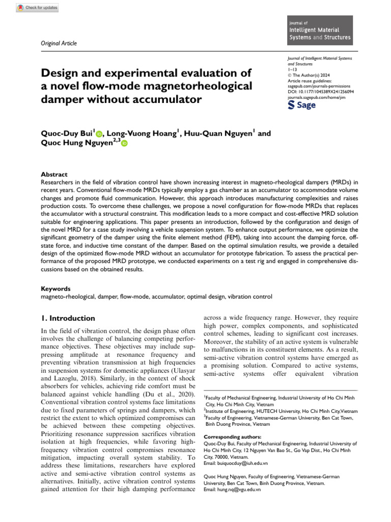 Bui Et Al 2024 Design and Experimental Evaluation of A Novel Flow Mode ...