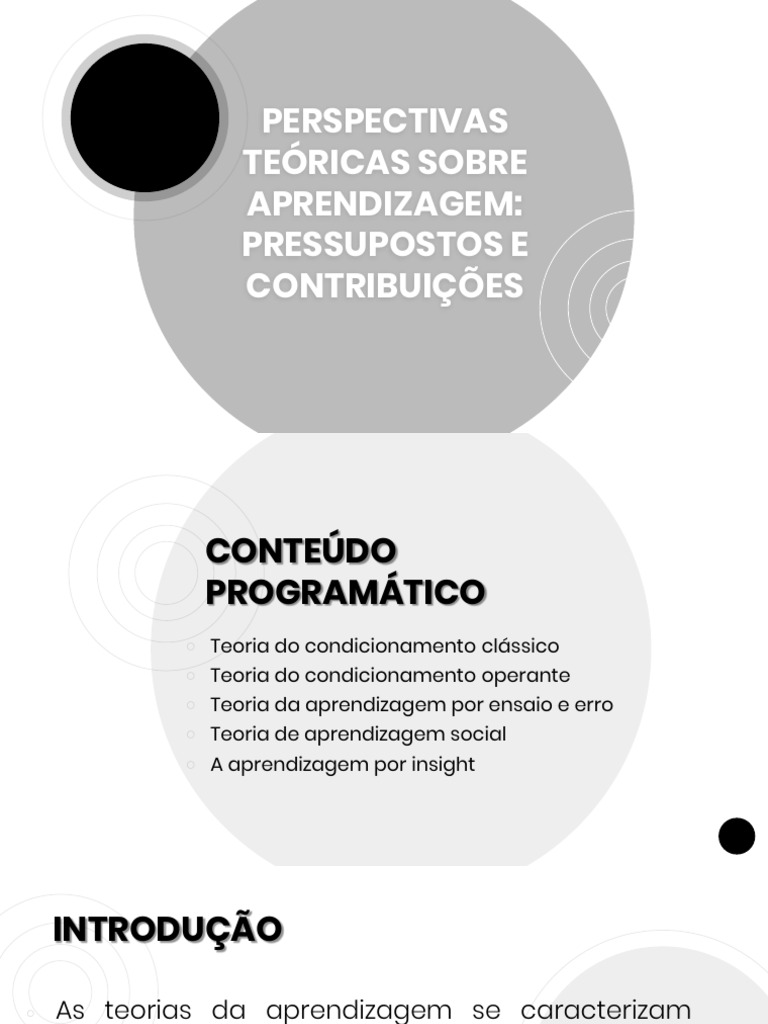 Teorias da Aprendizagem na Psicologia | PDF | Aprendizado ...