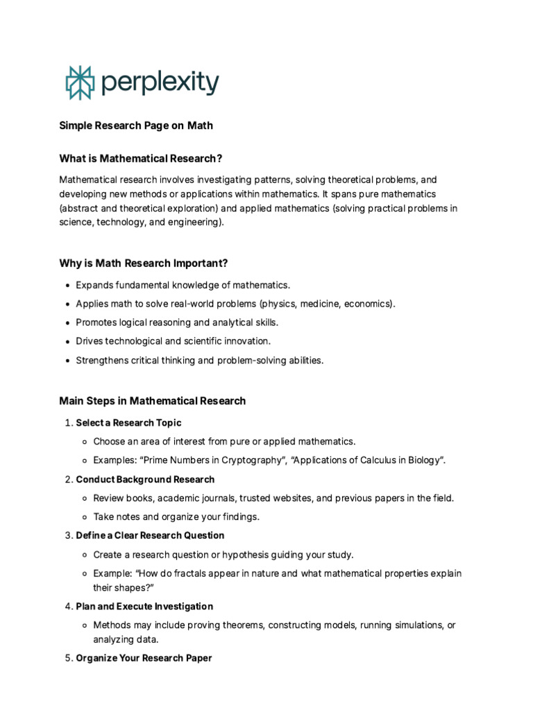 Guide to Mathematical Research Topics | PDF | Mathematics ...