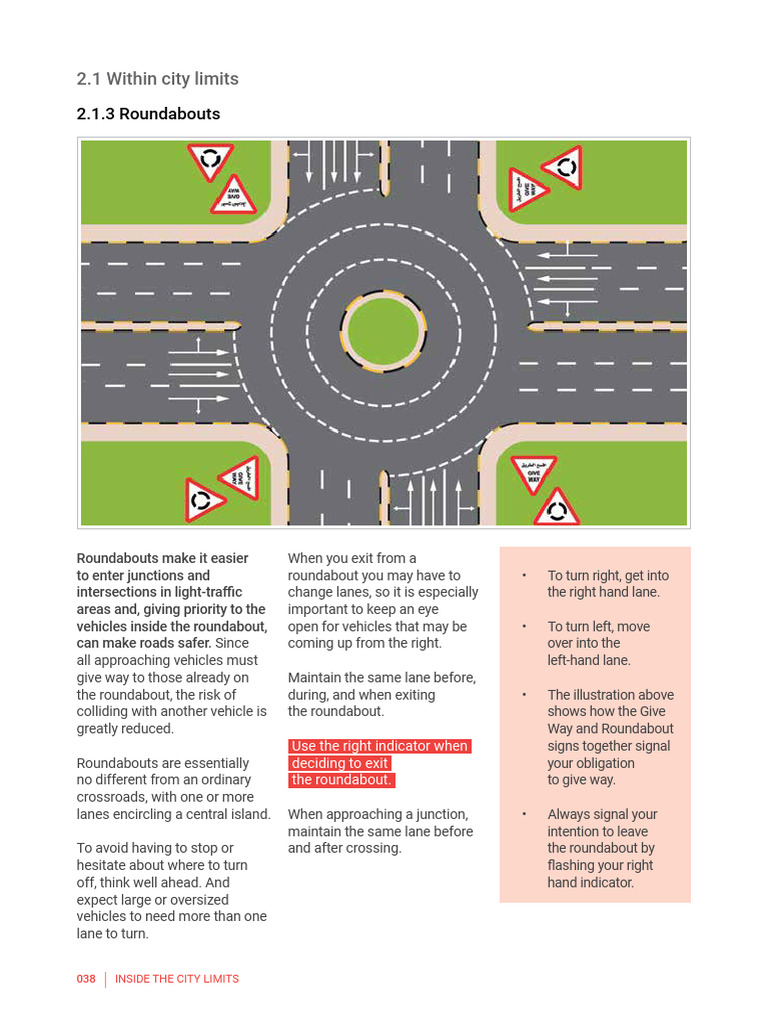 Roundabout Driving Tips for Safety | PDF