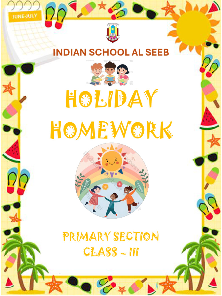 Class III Holiday Homework Guide | PDF | Clock