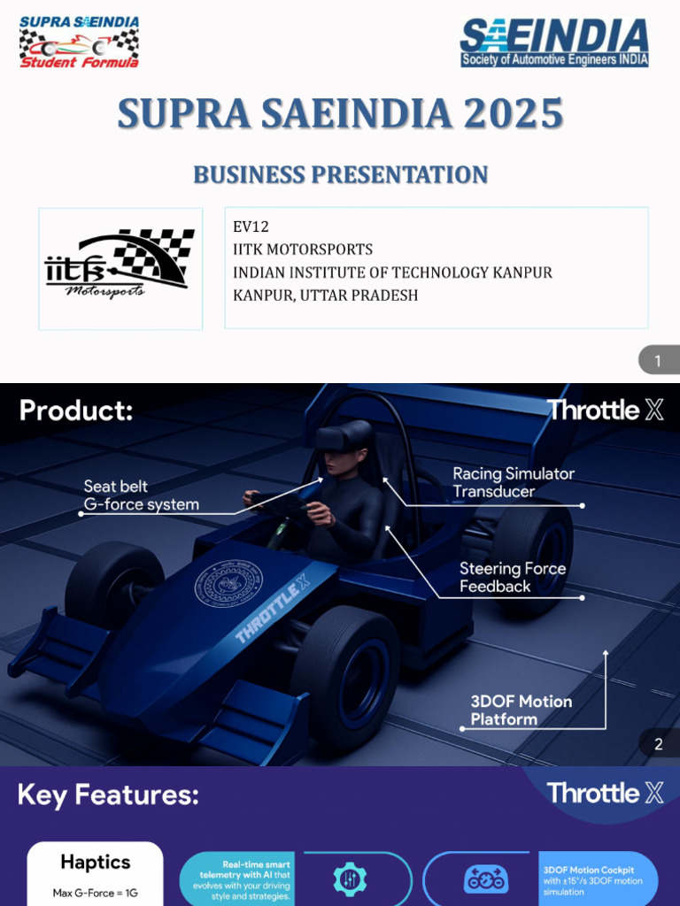 EV12 IITKMotorport Business Presentation | PDF