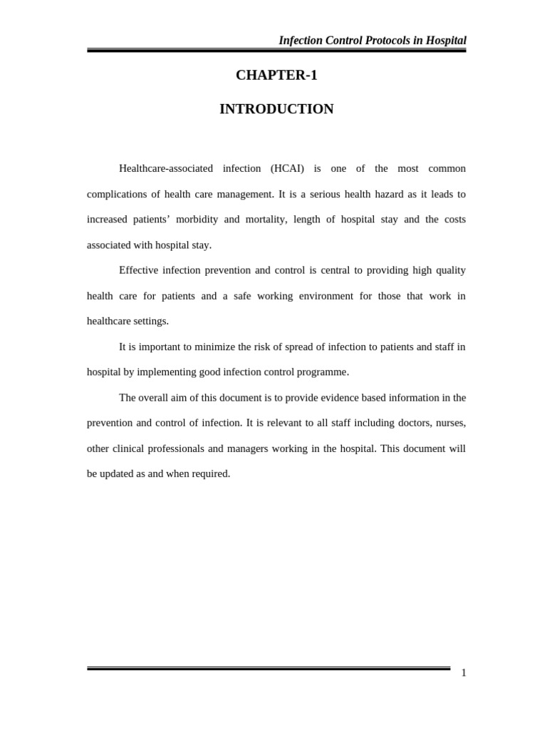 Hospital Infection Control Protocols | PDF | Human Resources | Hospital ...
