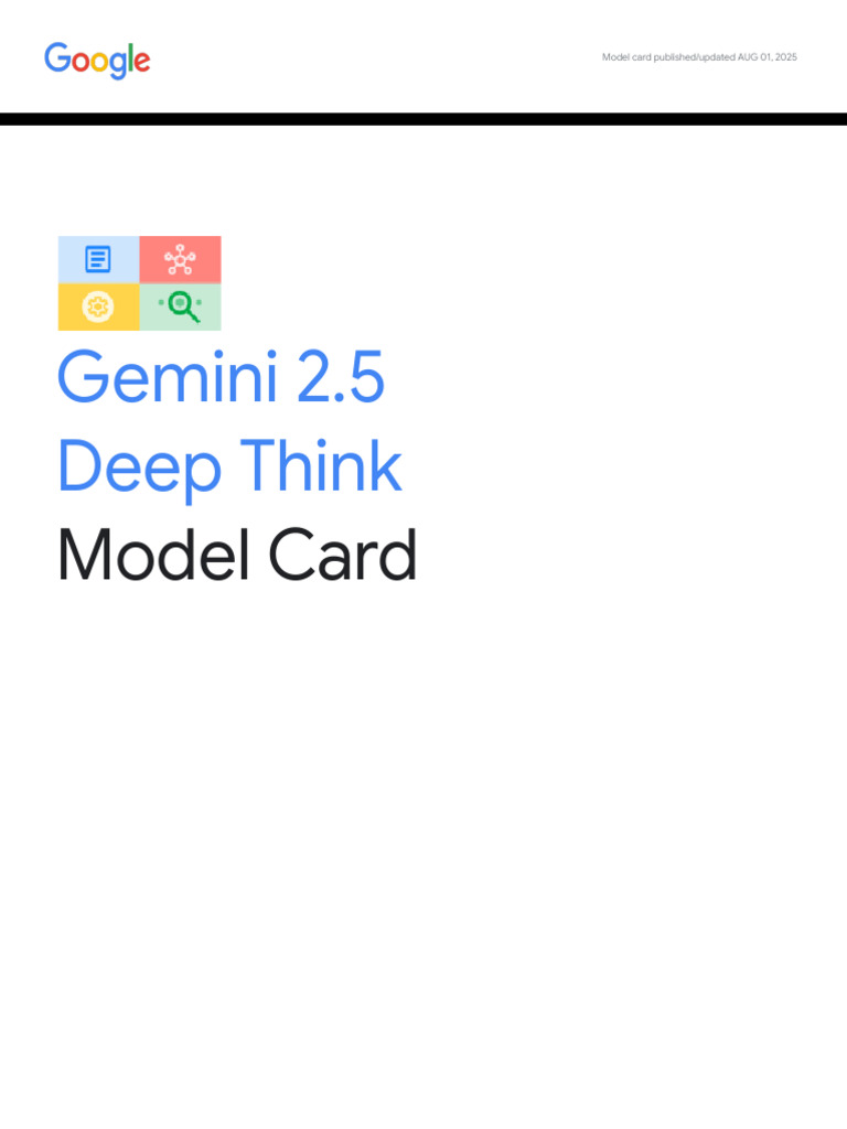 Gemini 2.5 Deep Think Model Card | PDF | Computer Security | Security