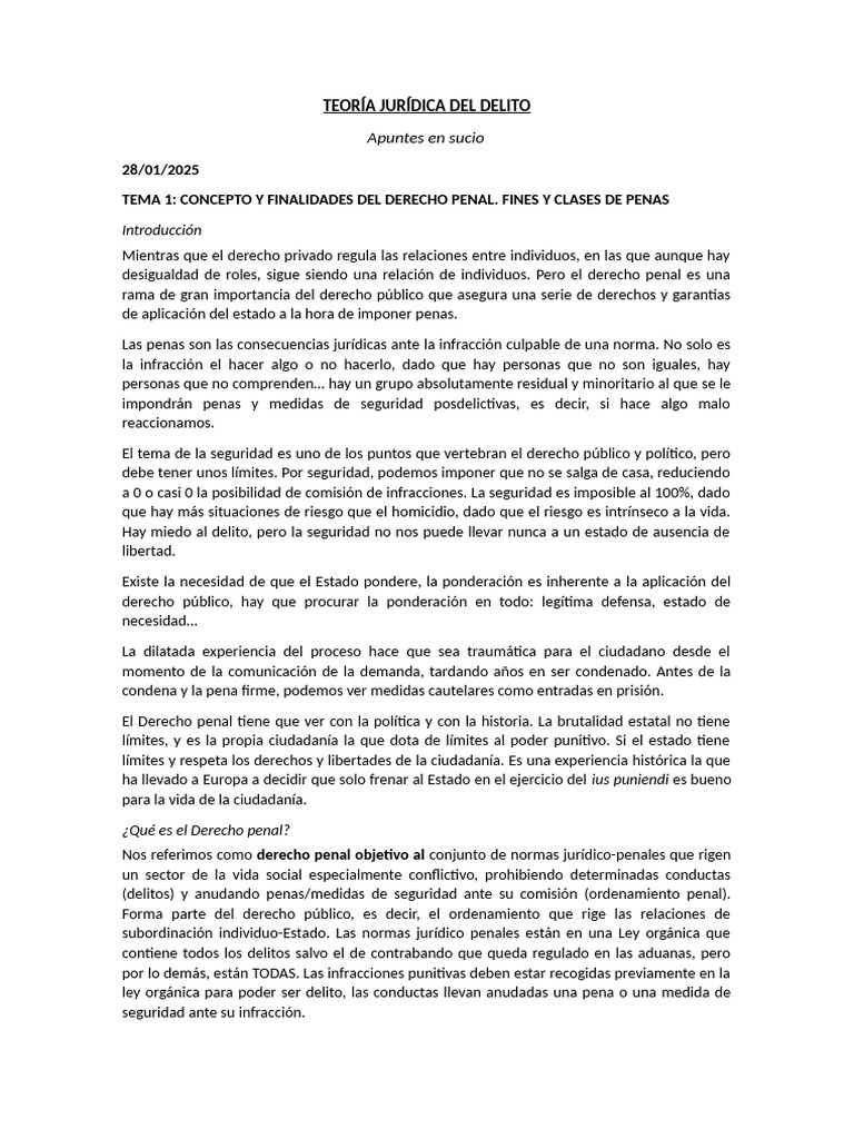 Teoría del Derecho Penal y Delito | PDF | Castigos | Derecho penal