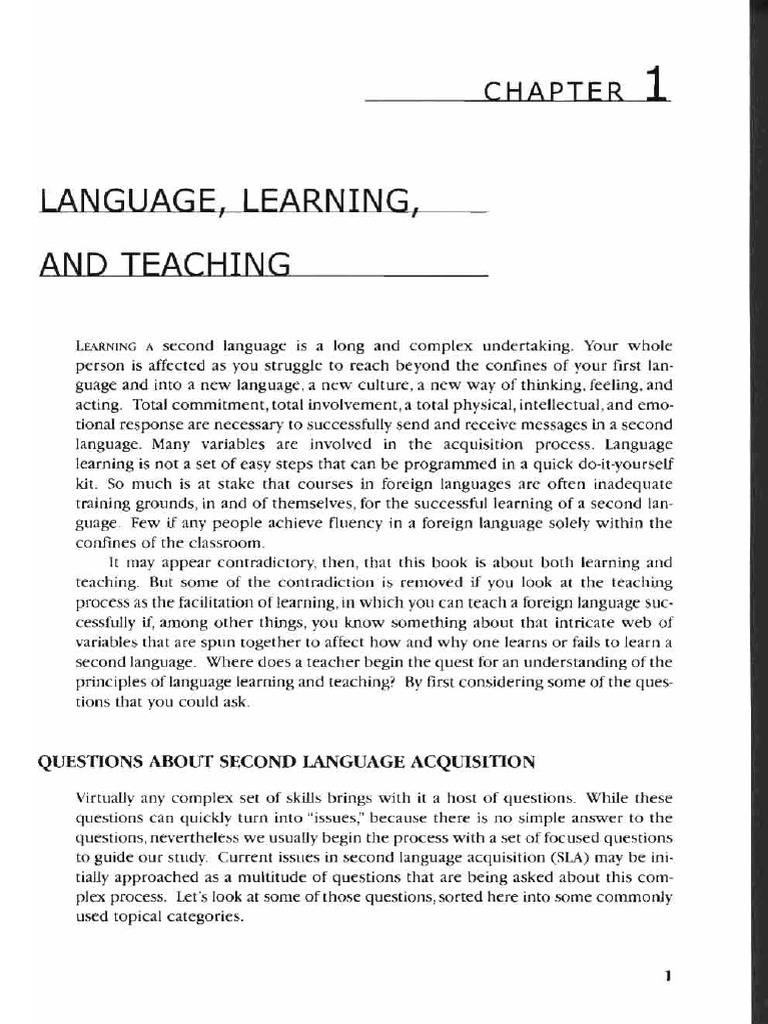 CHAPTER 1 Brown, Principles of Language Learning & Teaching (5th ...