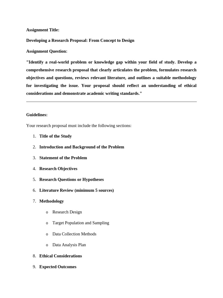 Research Proposal Development Guide | PDF