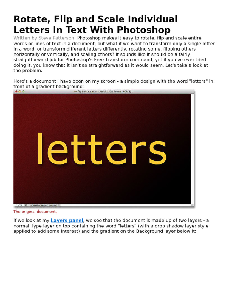 Rotate and Flip Text in Photoshop | PDF | Adobe Photoshop | Computer ...