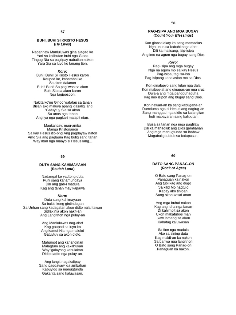 Count Your Blessings: 58 Pag-Isipa Ang Mga Bugay | PDF