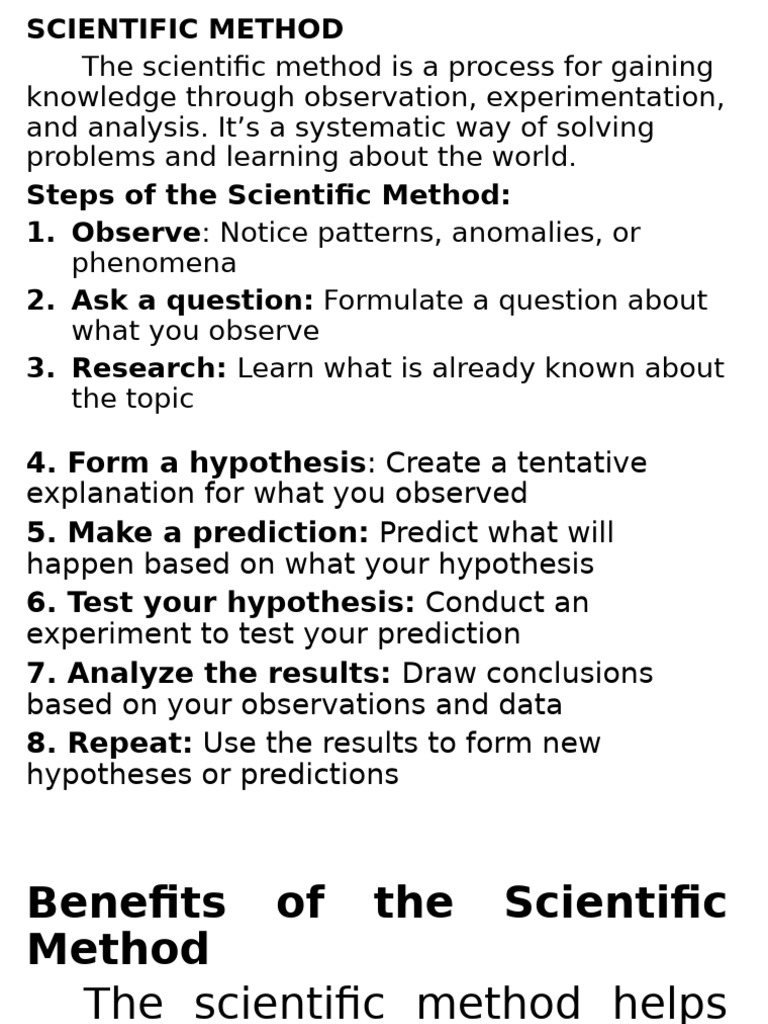 Scientific Method Outline | PDF