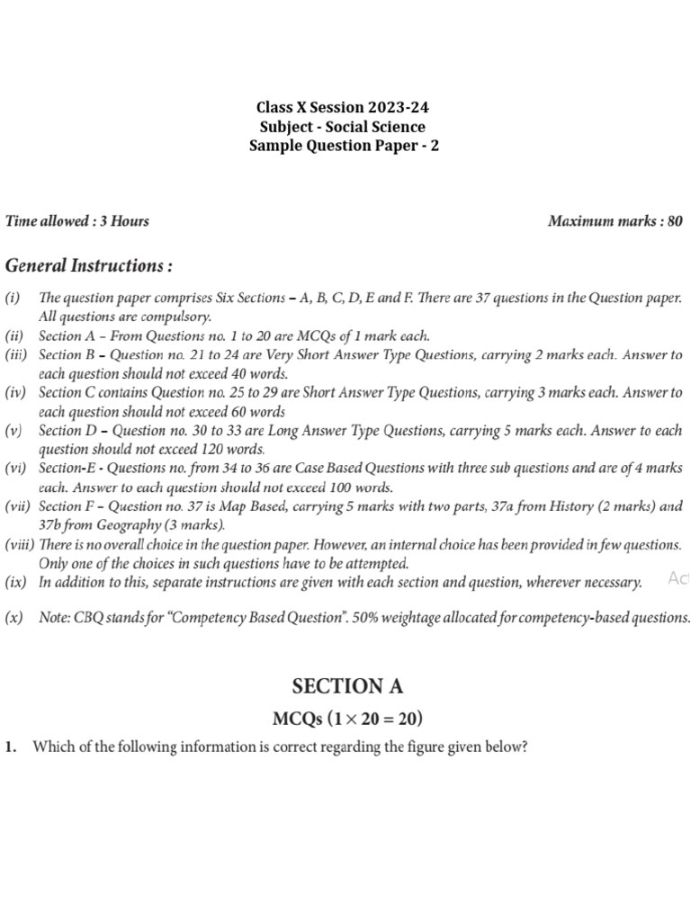 SST Sample Paper 2 | PDF