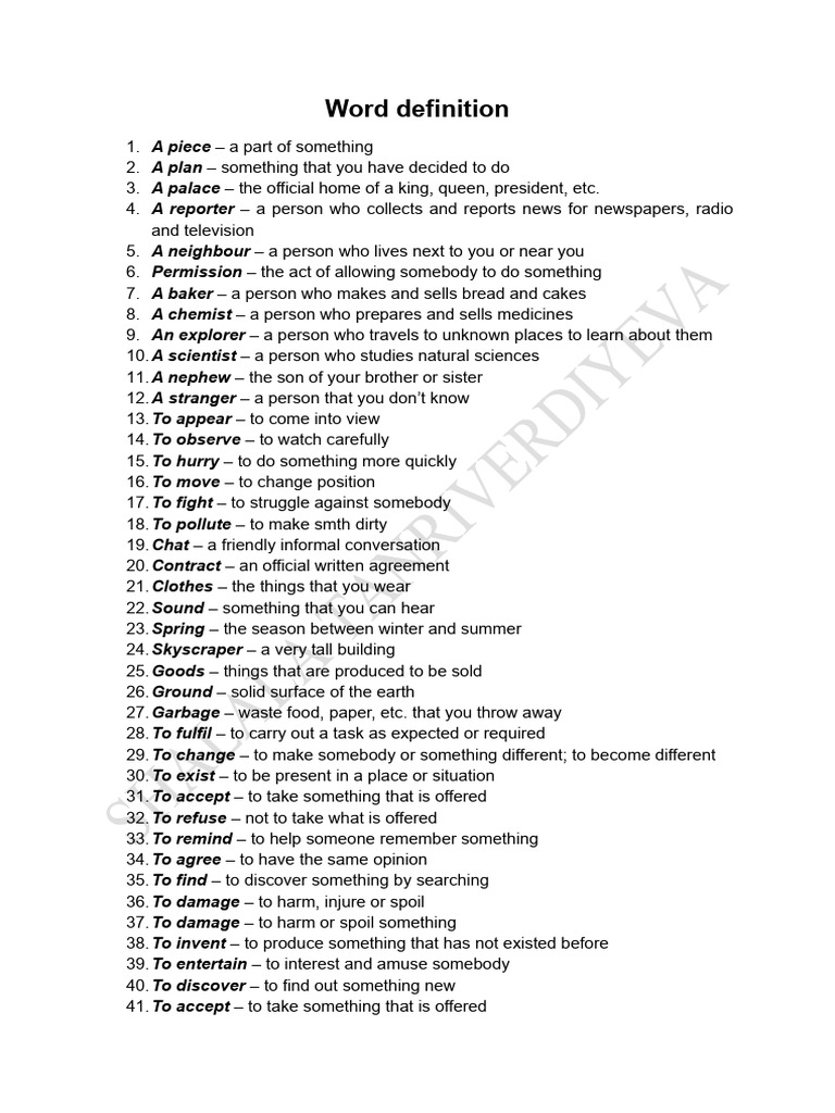 Definitions of Common Terms | PDF