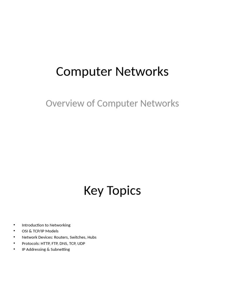 Computer Networks: Key Concepts Explained | PDF