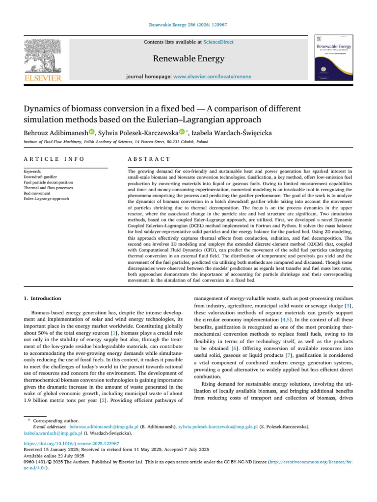 Biomass Conversion Dynamics in Gasifiers | PDF | Gasification ...
