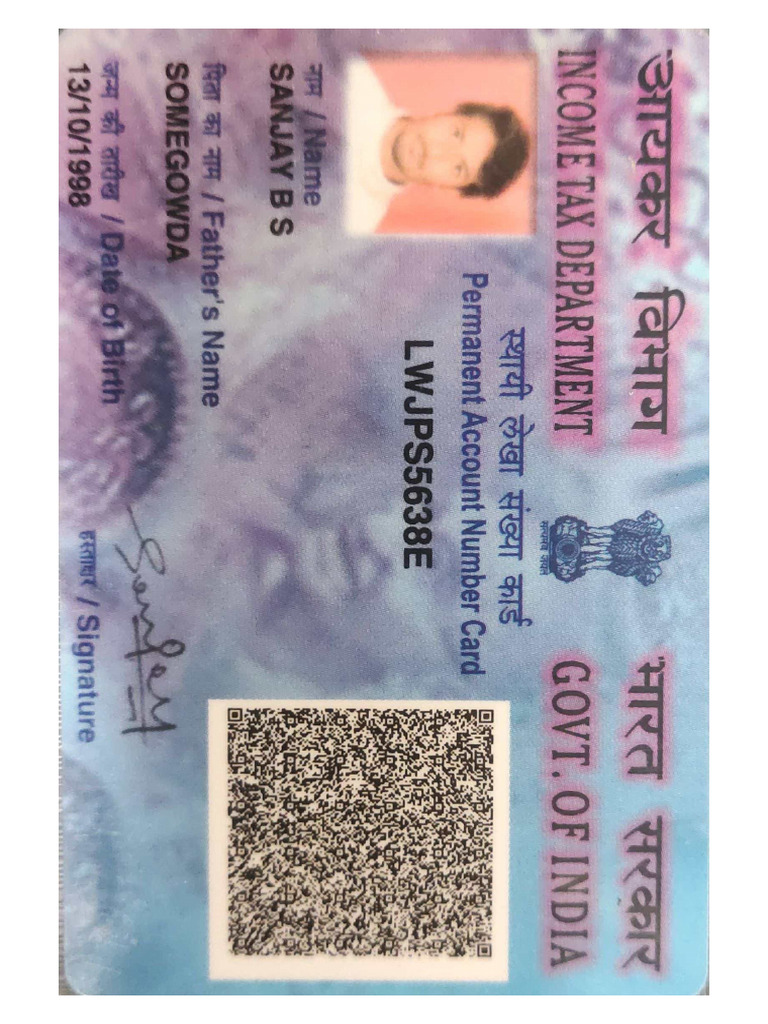PAN Card Details for Somegowda | PDF