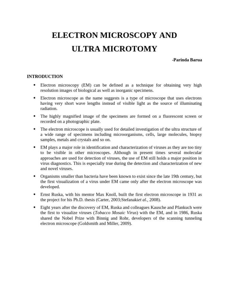 Overview of Electron Microscopy Techniques | PDF | Scanning Electron ...
