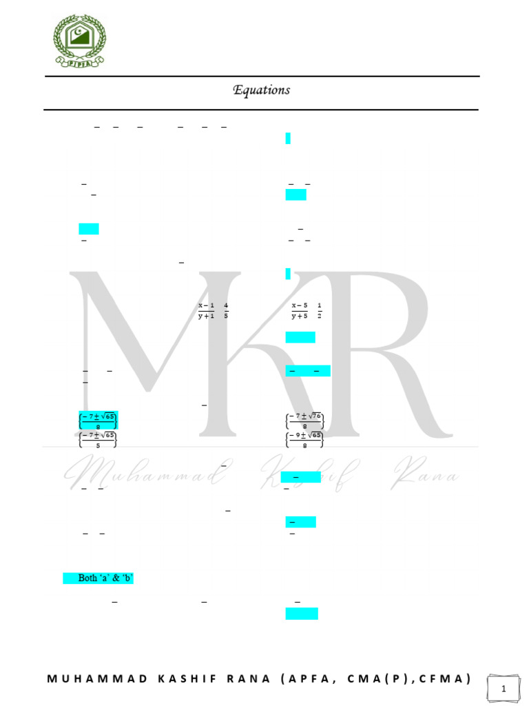Equations | PDF