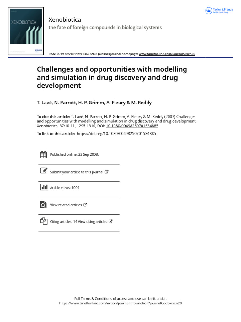 Drug Discovery: Modelling & Simulation Insights | PDF ...