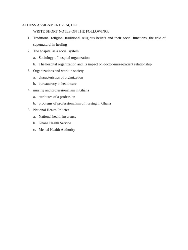 Access Assignment 2024 | PDF