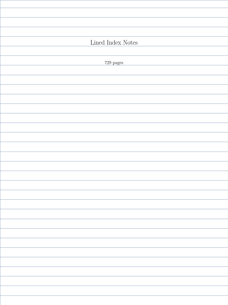 Comprehensive Lined Index Notes | PDF