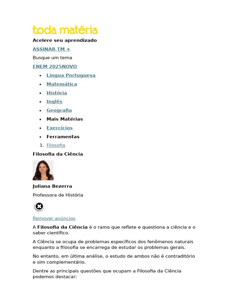 Filosofia da Ciência: Conceitos e Limites | PDF | Science | Método ...