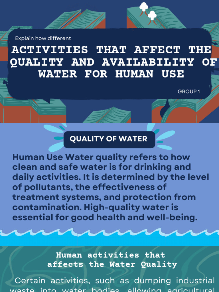 Activities That Affect The Quality and Availability of Water For Human ...