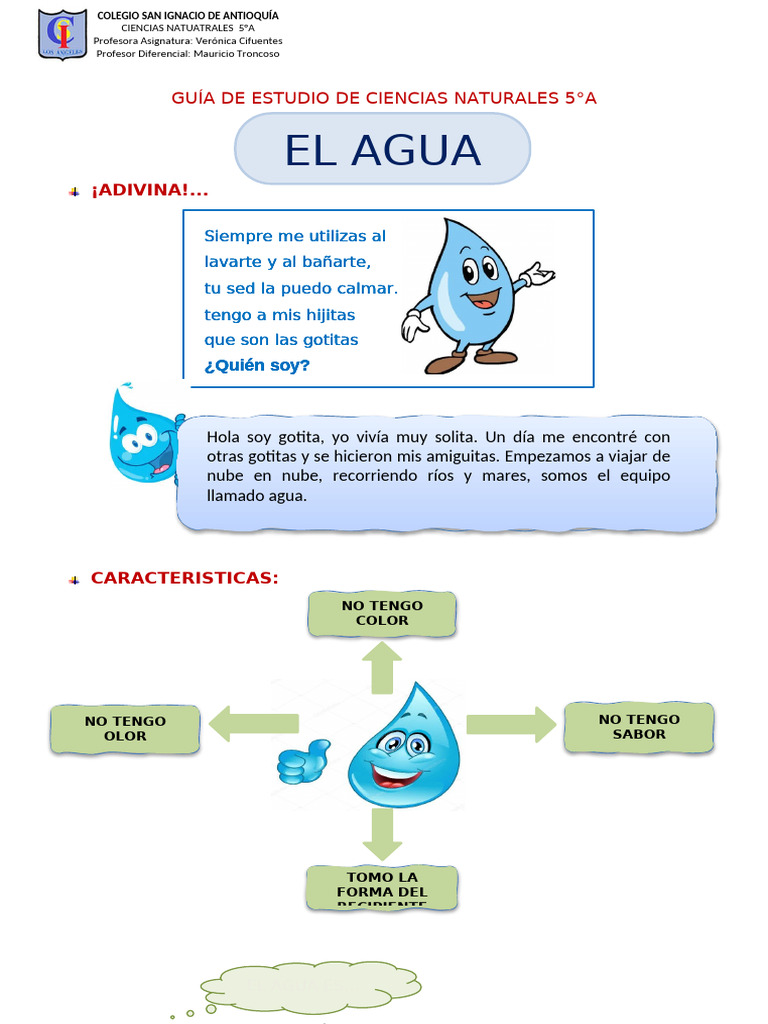 Guia de Naturaleza 5°a El Agua | PDF | Agua | Ciencias de la Tierra