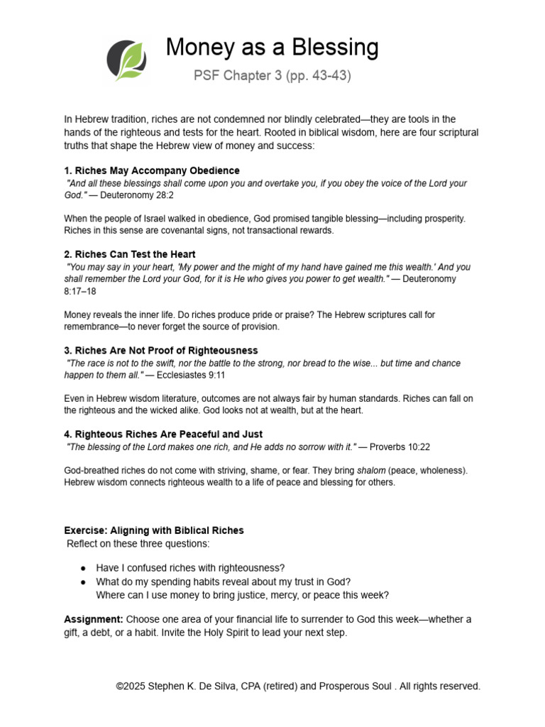 Hebrew Wisdom on Money and Success | PDF