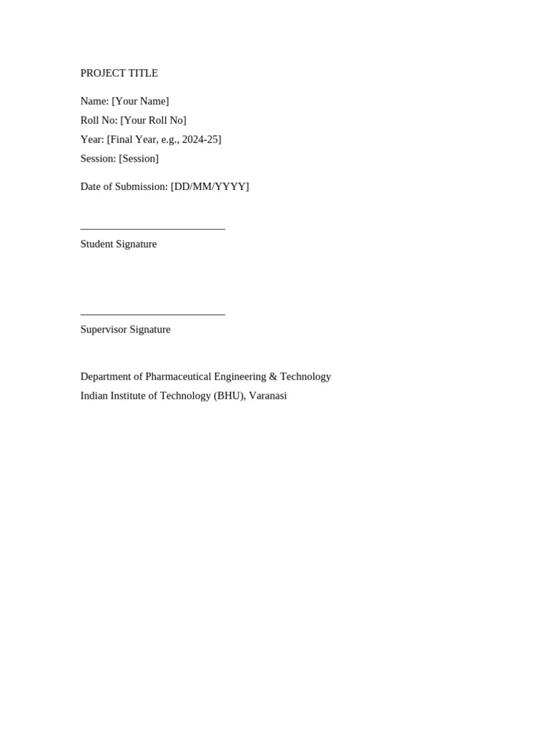 Final Year Project Report Template | PDF