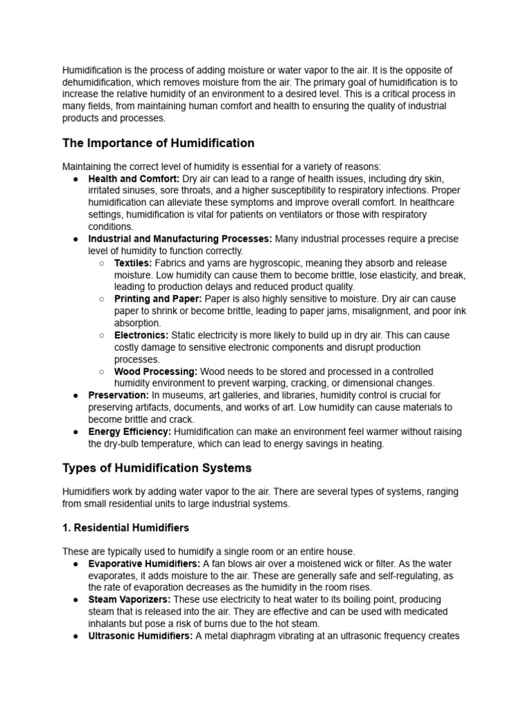 Understanding Humidification Processes | PDF | Thermodynamics | Home ...