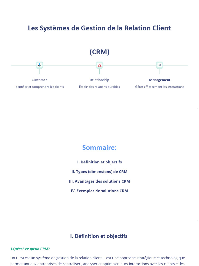 Présentation des Systèmes CRM | PDF | Gestion de la relation client ...