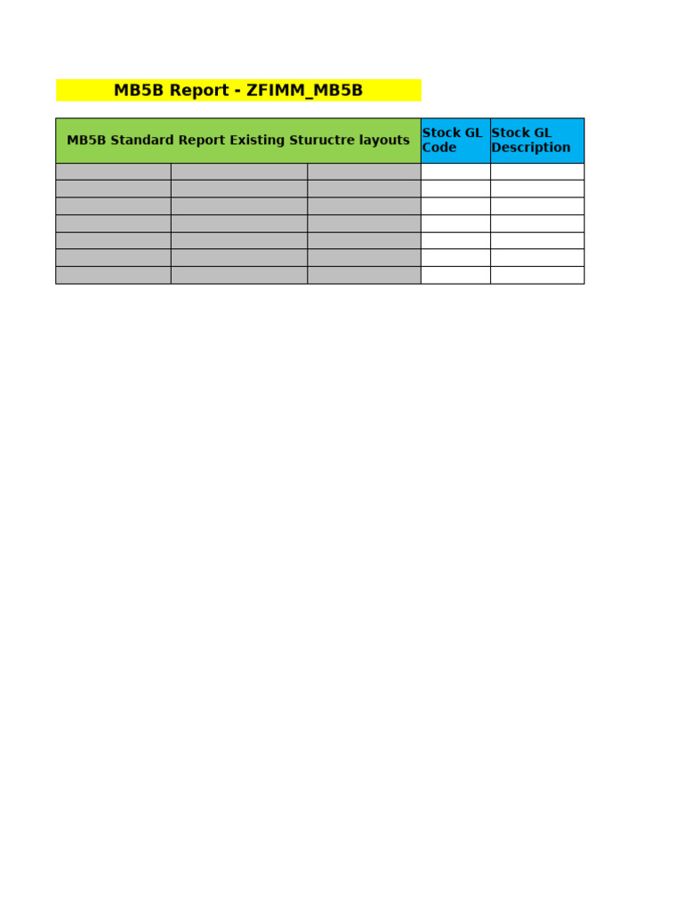 MB5B Report: Stock GL and BSEG Data | PDF