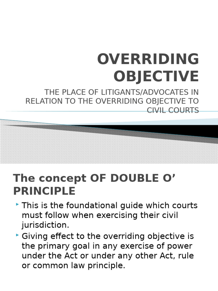 Understanding the Overriding Objective | PDF | Lawsuit | Lawyer