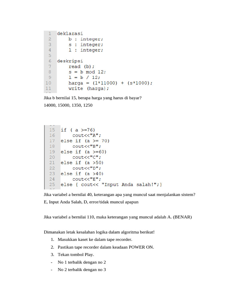 Analisis Algoritma dan Logika Program | PDF
