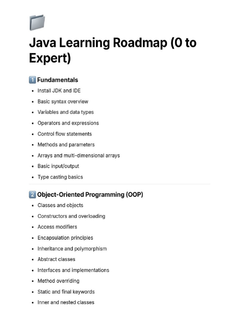 Java Learning Roadmap - 20250516 - 075041 - 0000 | PDF