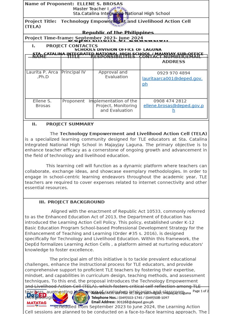 TELA Project for TLE Educators | PDF | Intelligence | Cognition