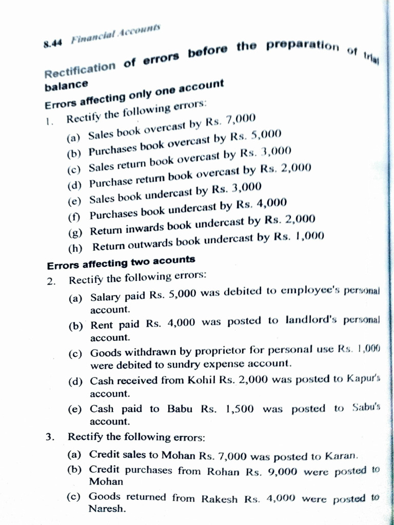 Rectification of Accounting Errors Guide | PDF | Financial Services ...