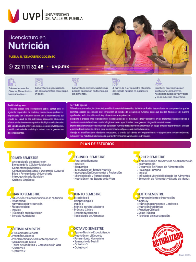 Requisitos y Plan de Estudios en Nutrición | PDF | Nutrición | Dieta y ...