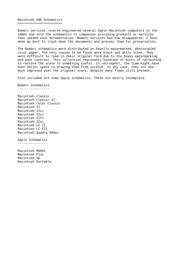 Macintosh 68k Schematics | PDF