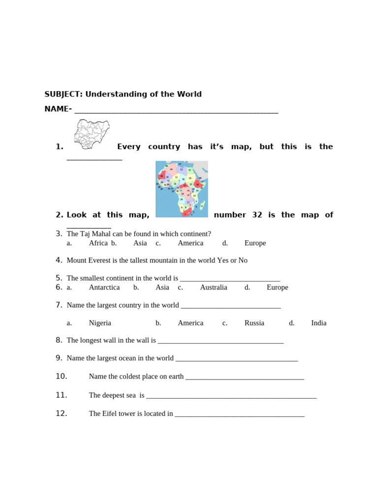 World Geography Quiz Questions | PDF