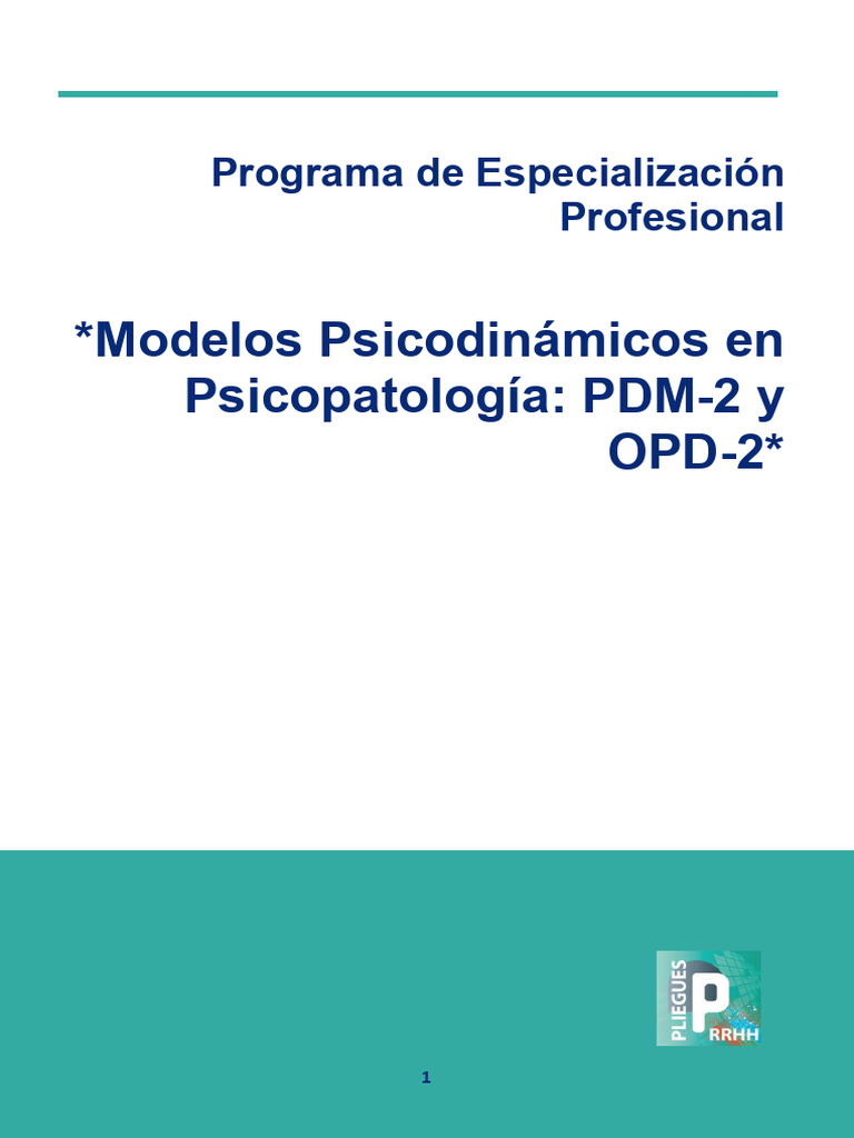 Especialización en PDM-2 y OPD-2 | PDF | Manual Diagnóstico y ...