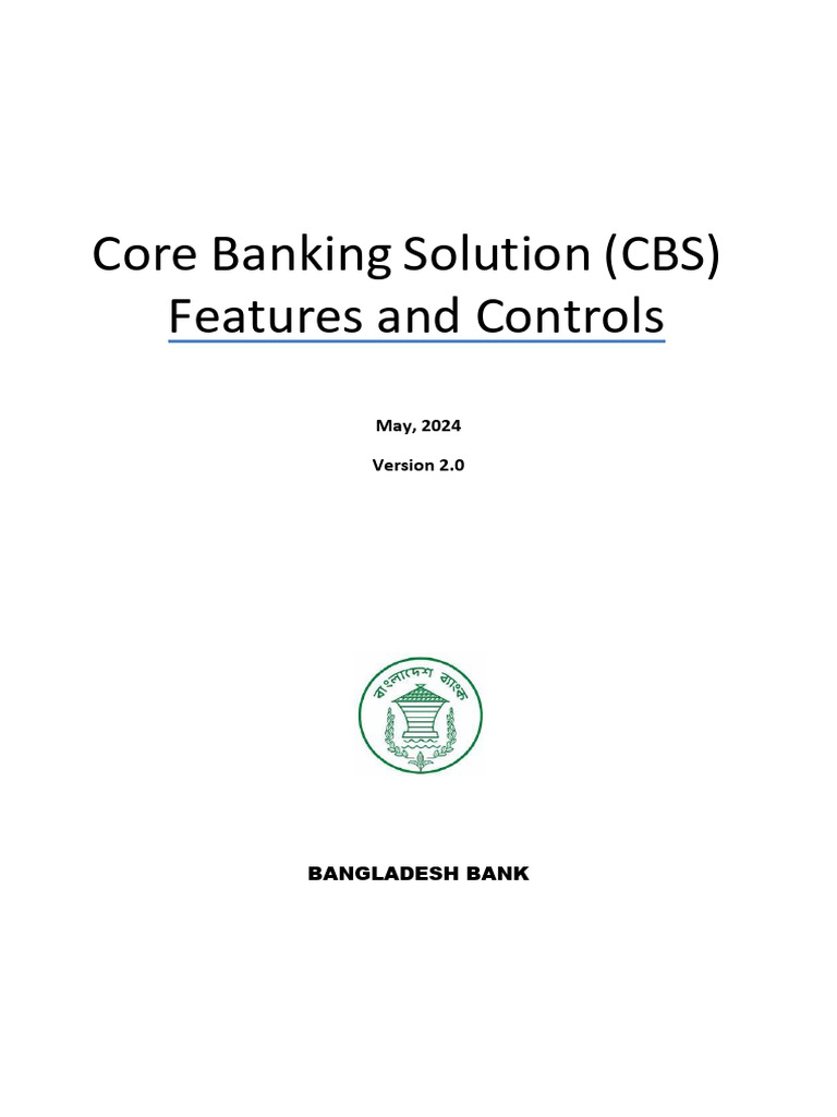 CBS Features and Controls 2024 | PDF | Banks | Regulatory Compliance